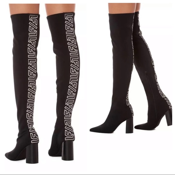 Jeffrey Campbell Shoes - JEFFREY CAMPBELL LF Black thigh high BOOTS 8 pink